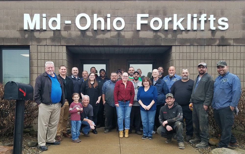 Mid-Ohio Material Handling Team In Front of Building